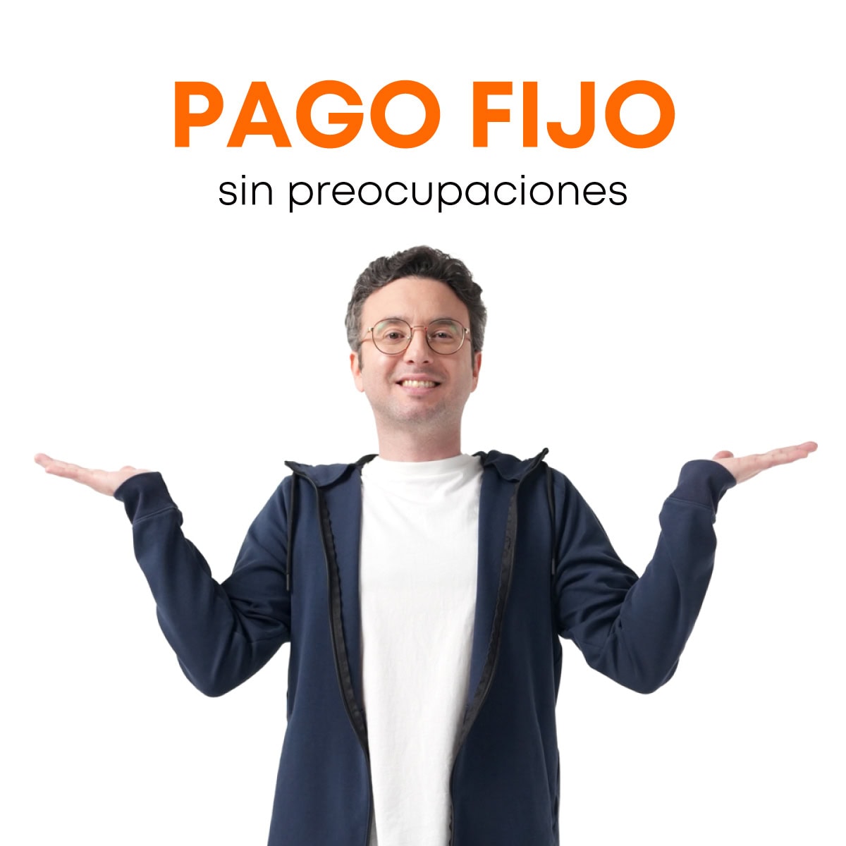 Pago Fijo con Placas Solares - Imagen de Contenido Hombre sentado señalando el texto de pago fijo con placas solares